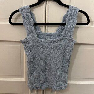 Free People Love Letter Cami - Light Grey/Blue - LIKE NEW size M